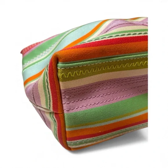 Coach Hampton Y2K Multicolor Striped Mini Bag -with Strawberry Shortcake Charm 🍓 - Picture 10 of 14